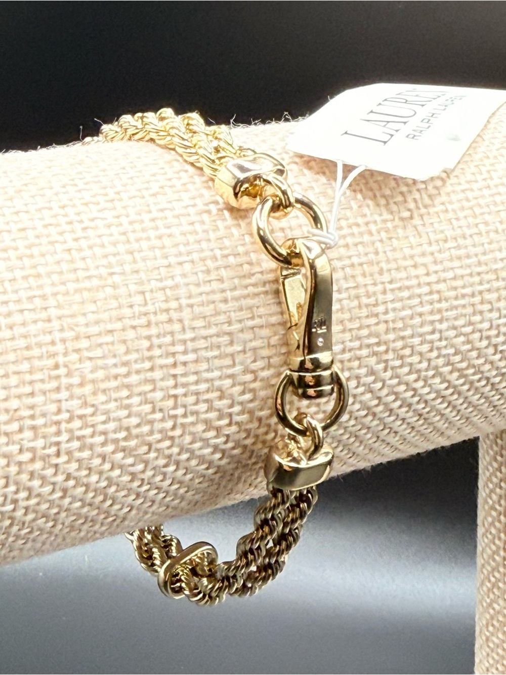 Lauren Ralph Lauren Gold-Tone 2 Row Rope Flex Line Chain Bracelet - Picture 2 of 5